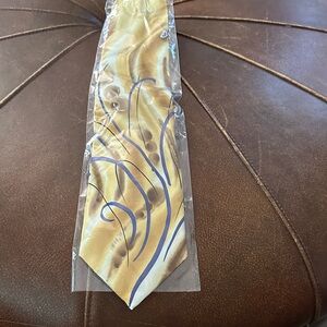 J. Garcia Gold Tie with Blue Accents